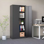 72H Metal Garage Storage Cabinet, Tool Steel Locking Cabinet, Tall Cabinets for Garage Storage Systems Lockable File Cabinet