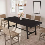 Table à manger industrielle extensible de 160 à 210 cm. Table de cuisine rectangulaire extensible pour 6-8 personnes. Cadre en métal pour salle à manger.