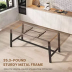 Table à manger industrielle extensible de 160 à 210 cm. Table de cuisine rectangulaire extensible pour 6-8 personnes. Cadre en métal pour salle à manger.