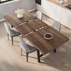 Table à manger industrielle extensible de 160 à 210 cm. Table de cuisine rectangulaire extensible pour 6-8 personnes. Cadre en métal pour salle à manger.