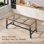 Table à manger industrielle extensible de 160 à 210 cm. Table de cuisine rectangulaire extensible pour 6-8 personnes. Cadre en métal pour salle à manger.