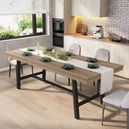 63-83 Extendable Industrial Dining Table. Rectangular Expandable Kitchen Table for 6-8 People. Metal Frame for Dining Room