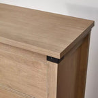 Commode de chambre à 7 tiroirs de style ferme, commodes de 79,8 cm de haut, commode rustique en bois avec poignée en métal, organisateur de rangement pour chambre.