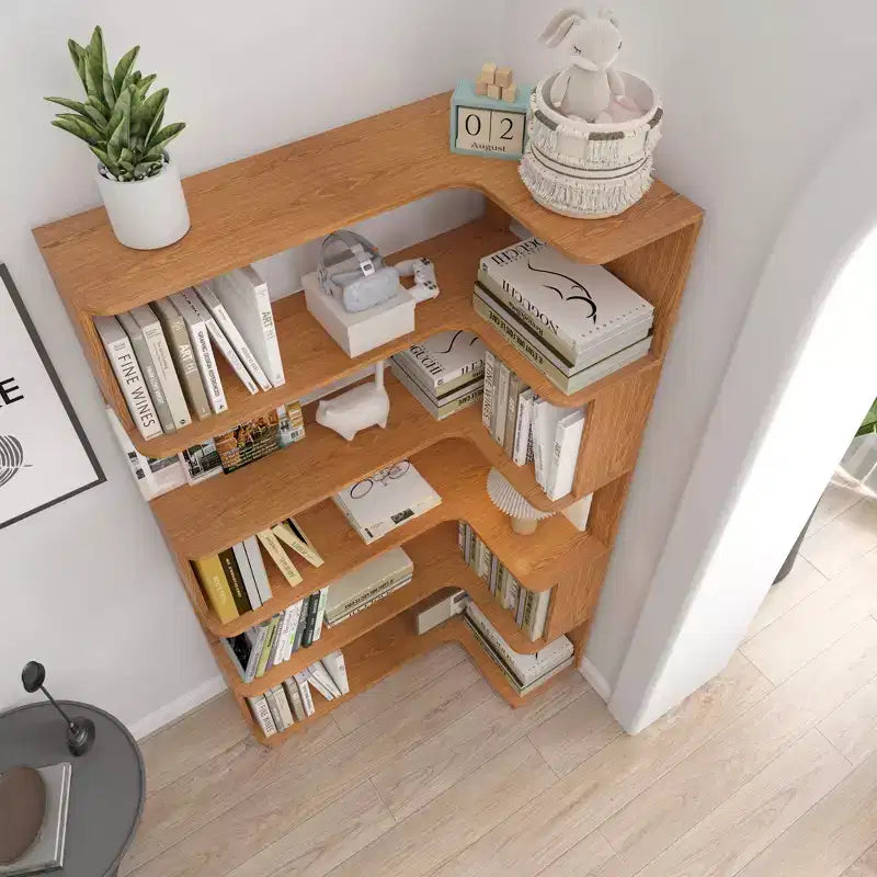 GDFStudio Tabbie 64H Bibliothèque d'angle autoportante à 5 étagères en forme de L