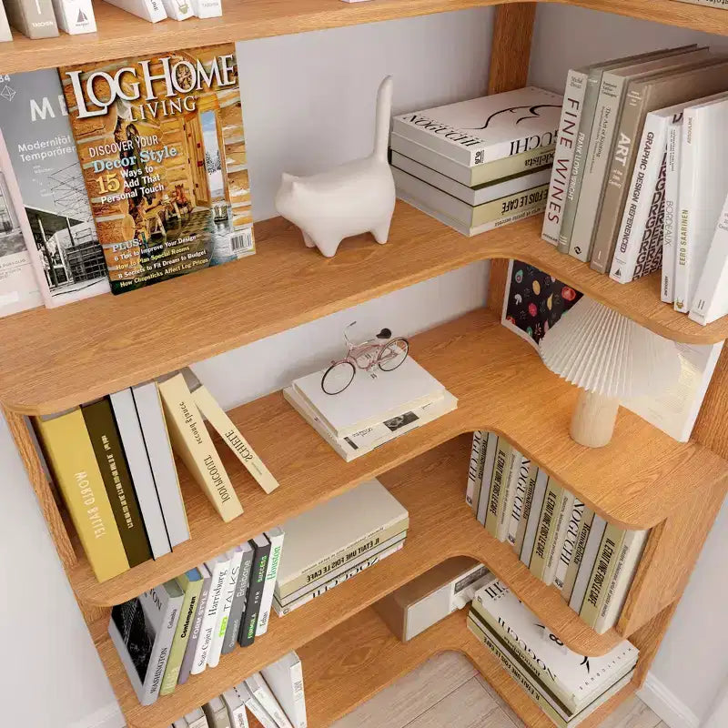 GDFStudio Tabbie 64H Bibliothèque d'angle autoportante à 5 étagères en forme de L