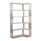 GDFStudio Tabbie 64H Bibliothèque d'angle autoportante à 5 étagères en forme de L