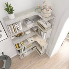 GDFStudio Tabbie 64H Bibliothèque d'angle autoportante à 5 étagères en forme de L
