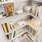 GDFStudio Tabbie 64H Bibliothèque d'angle autoportante à 5 étagères en forme de L