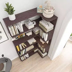 GDFStudio Tabbie 64H Bibliothèque d'angle autoportante à 5 étagères en forme de L