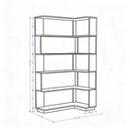 GDFStudio Tabbie 64H Bibliothèque d'angle autoportante à 5 étagères en forme de L