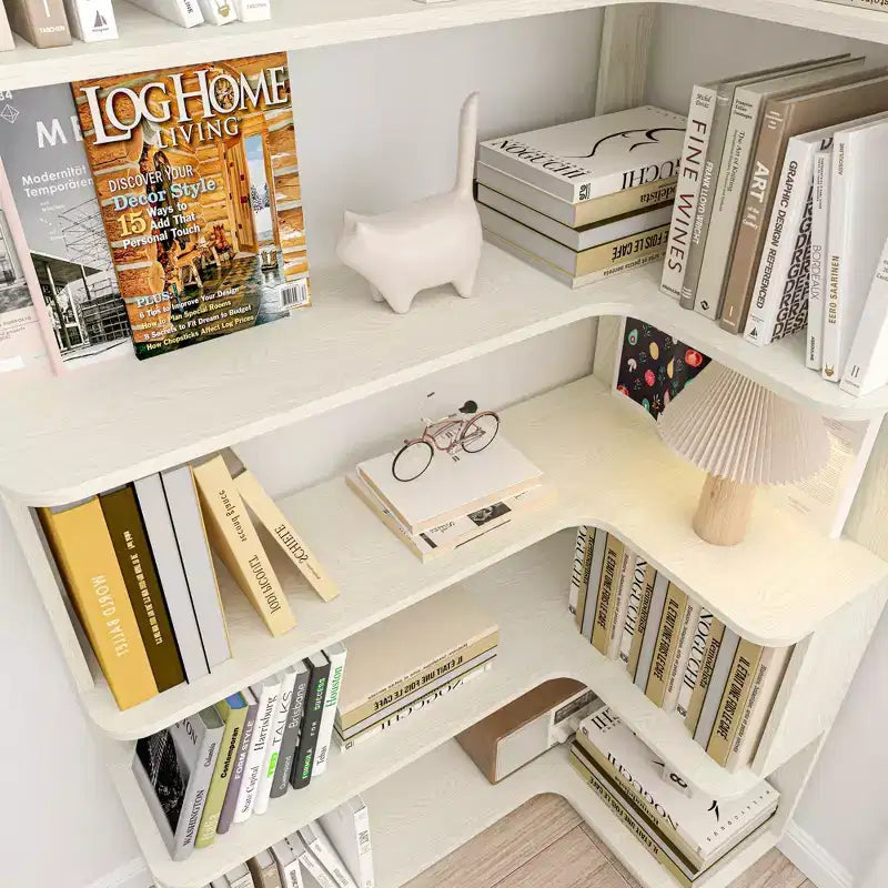 GDFStudio Tabbie 64H Bibliothèque d'angle autoportante à 5 étagères en forme de L