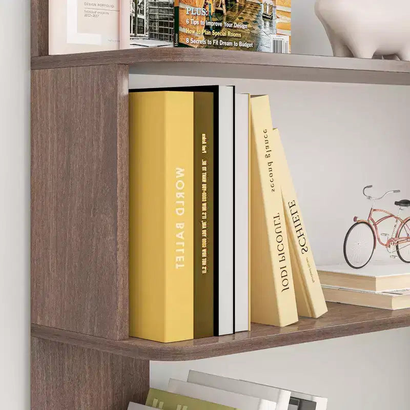 GDFStudio Tabbie 64H Bibliothèque d'angle autoportante à 5 étagères en forme de L