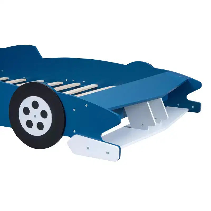 Lit Plateforme Luxystar en Forme de Voiture de Course avec Roues pour Chambre d'Enfant