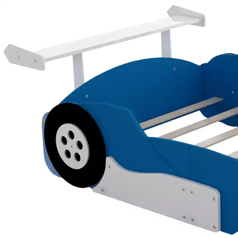 Lit Plateforme Luxystar en Forme de Voiture de Course avec Roues pour Chambre d'Enfant