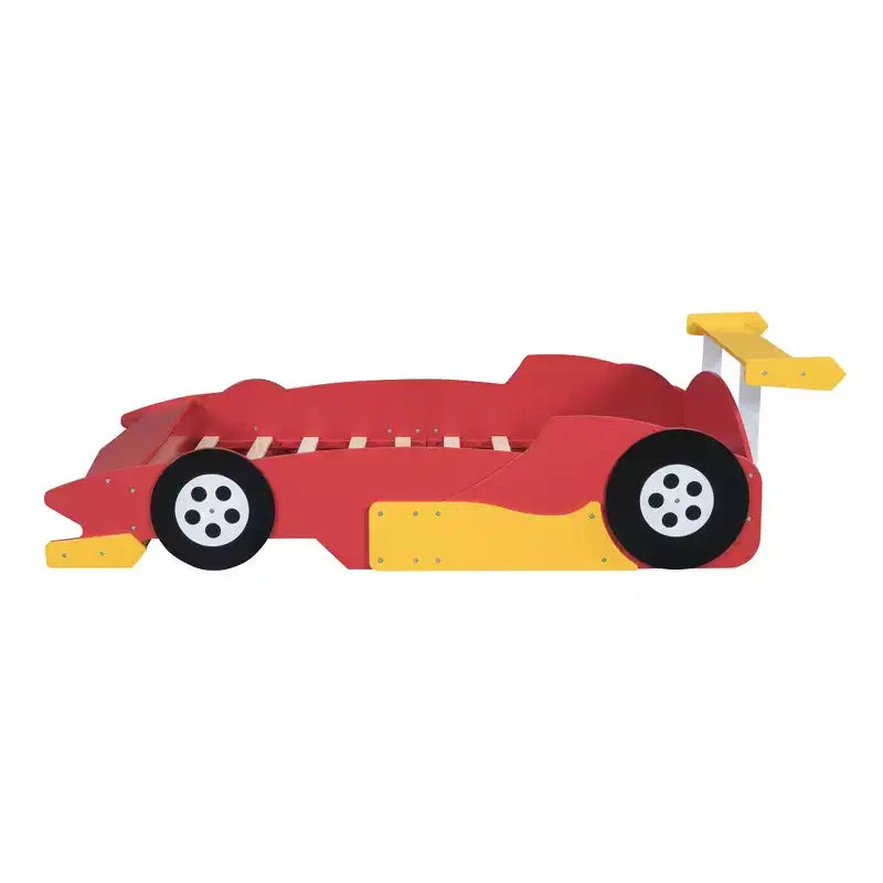 Lit Plateforme Luxystar en Forme de Voiture de Course avec Roues pour Chambre d'Enfant