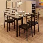COZONY Ensemble Table et Chaises de Cuisine 5 Pièces pour 4 Personnes, Ensemble de Table à Manger Rectangulaire avec 4 Chaises Rembourrées, Ensemble Dînette Gain de Place