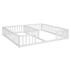 MAYEERTY Lit mezzanine double avec bureau intégré sous le lit – Gain de place – Bois de pin massif