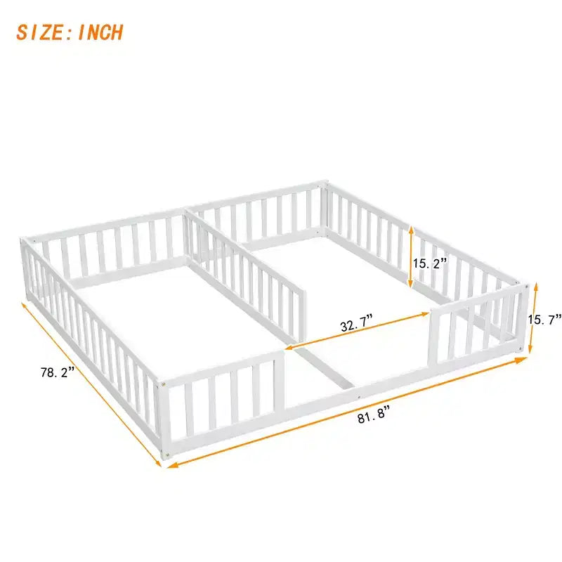MAYEERTY Lit mezzanine double avec bureau intégré sous le lit – Gain de place – Bois de pin massif
