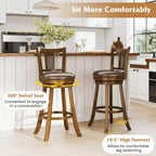 Costway Lot de 2/4 tabourets de bar pivotants de 76 cm avec dossier en rotin PE et repose-pieds
