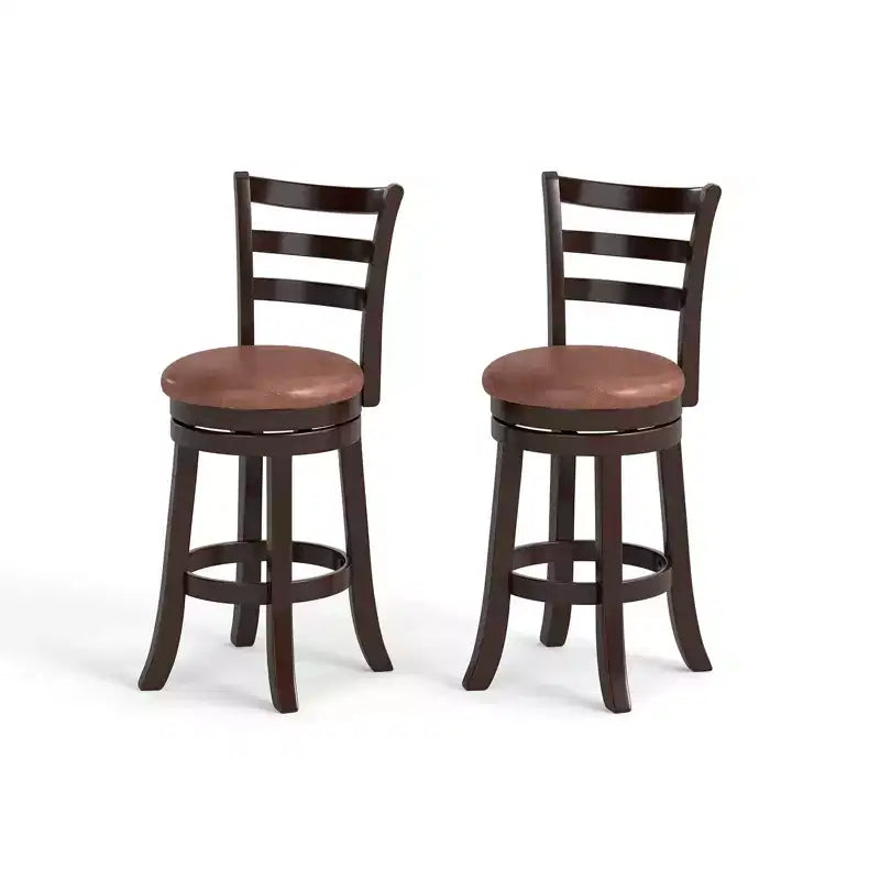 Costway Lot de 2/4 tabourets de bar pivotants de 66 cm avec dossier, siège en similicuir pour pub