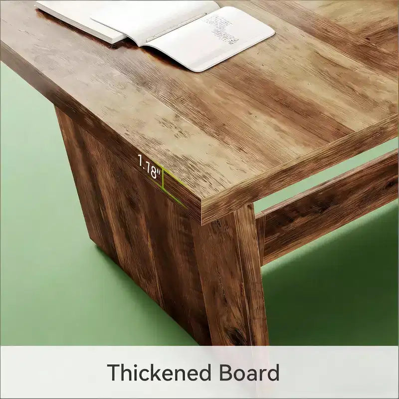 Table de conférence industrielle en bois GDFStudio Tyuzu