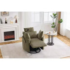 Fauteuil inclinable en chenille, fauteuil pivotant à 360° avec dossier et repose-pieds réglables, fauteuil à bascule avec support de téléphone, poches latérales - ModernLuxe