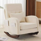 Karl Home Upholstered Beige Rocking Chair