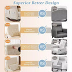 Fauteuil à bascule rembourré beige Karl Home