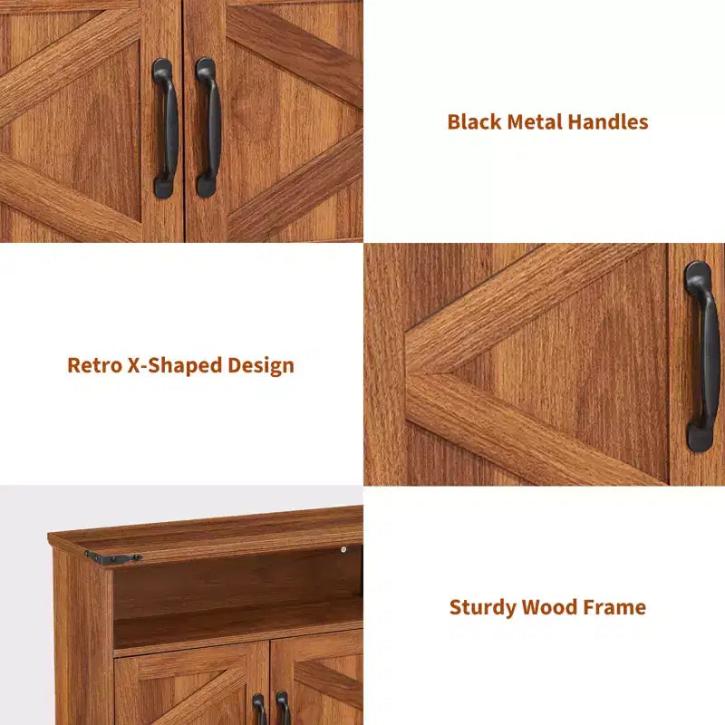 Armoire murale de salle de bain de style ferme avec portes coulissantes et tiroirs, organisateur de rangement de médicaments en bois à 5 niveaux, étagère réglable à double porte pour la cuisine
