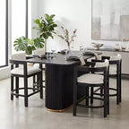 Christopher Knight Home Heini, ensemble de salle à manger moderne 5 pièces en bois avec table à pied central et pieds en bois d'hévéa
