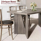 Table de salle à manger rectangulaire moderne en bois 70,9" pour 6 à 8 personnes, grande table de cuisine de style ferme avec pieds en métal en forme de M, plateau épaissi et cadre robuste