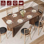 Table de salle à manger rectangulaire moderne en bois 70,9" pour 6 à 8 personnes, grande table de cuisine de style ferme avec pieds en métal en forme de M, plateau épaissi et cadre robuste