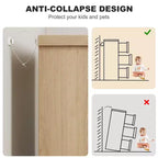 Armoire de chambre minimaliste à 7 tiroirs, meuble de rangement bicolore de style moderne avec poignées encastrées, construction en bois