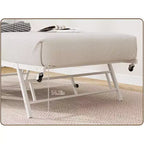 Lit de repos jumeau avec lit gigogne, cadre en métal avec tête de lit en grain de bois ondulé, roulettes verrouillables, canapé-lit peu encombrant, aucun sommier tapissier requis