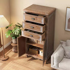 GDFStudio Wrenford Armoire de rangement rustique en bois massif à 3 tiroirs