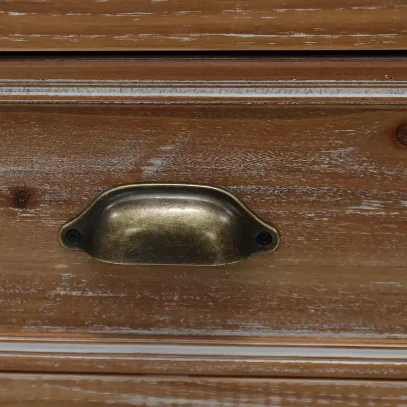 GDFStudio Wrenford Armoire de rangement rustique en bois massif à 3 tiroirs
