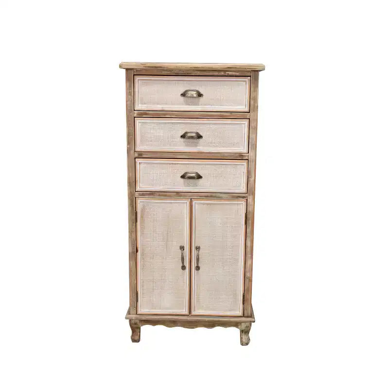 GDFStudio Wrenford Armoire de rangement rustique en bois massif à 3 tiroirs
