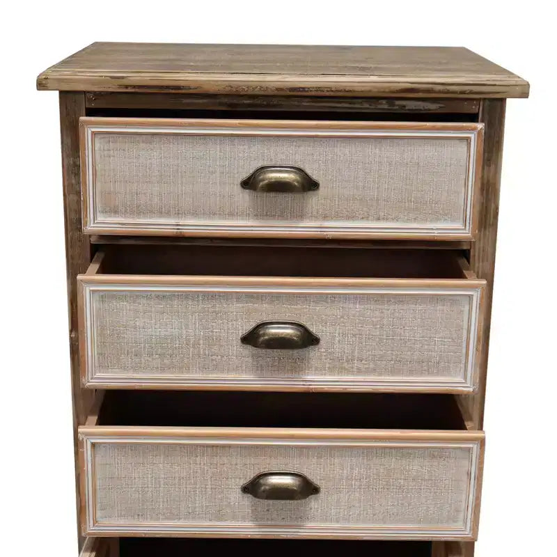GDFStudio Wrenford Armoire de rangement rustique en bois massif à 3 tiroirs