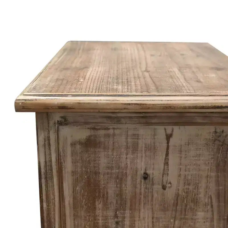 GDFStudio Wrenford Armoire de rangement rustique en bois massif à 3 tiroirs