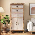 GDFStudio Wrenford Rustic Solid Wood Storage Cabinet with 3 Drawers