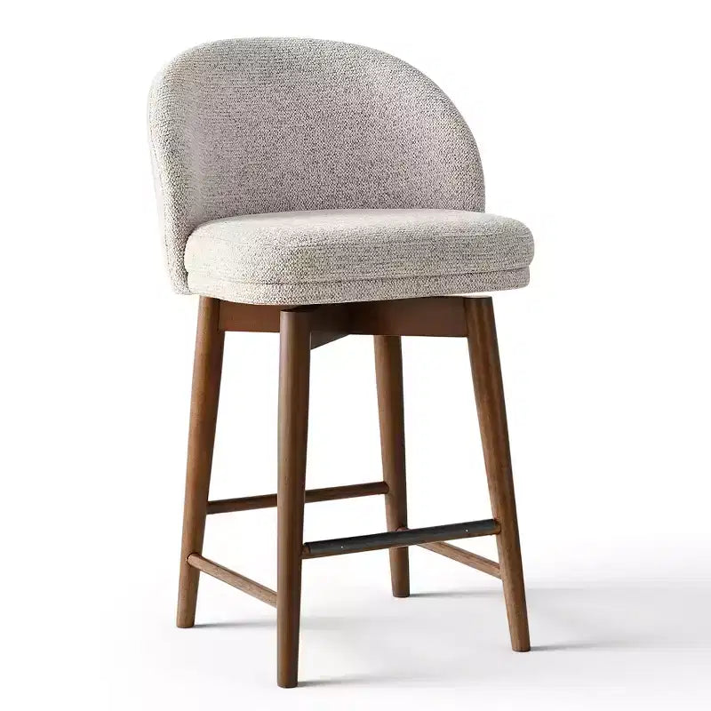 Ensemble de 2 tabourets de comptoir pivotants modernes avec siège rembourré, chaises d'îlot de cuisine ou de bar à domicile rotatives à 360° avec pieds en bois massif-Panipeachy