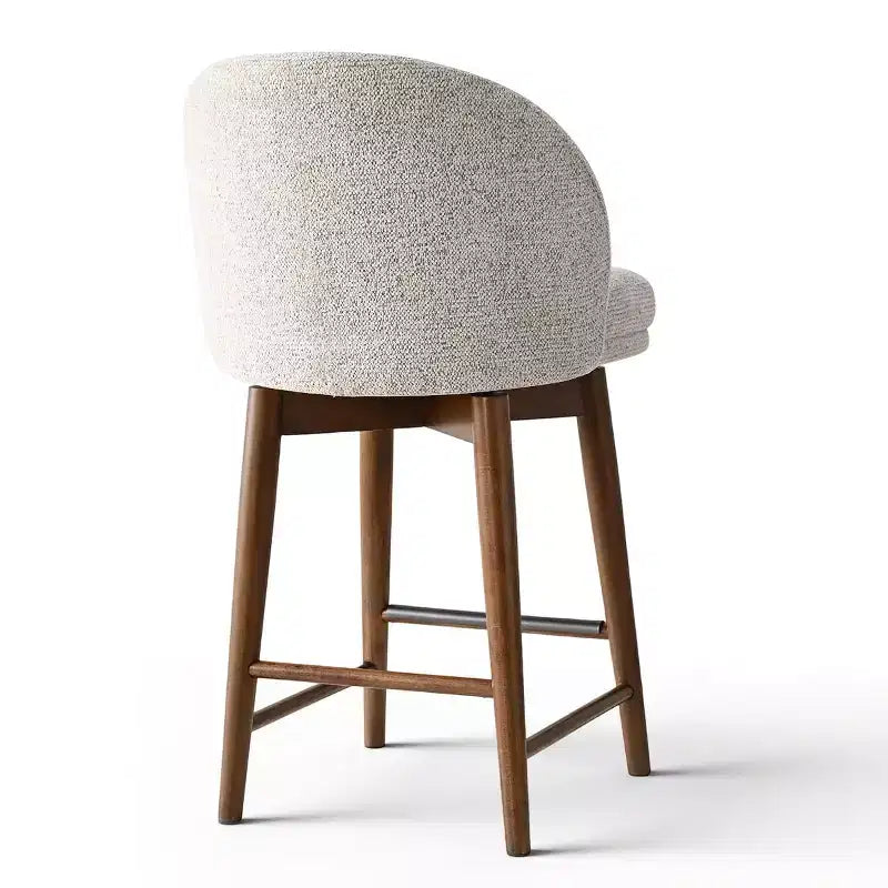 Ensemble de 2 tabourets de comptoir pivotants modernes avec siège rembourré, chaises d'îlot de cuisine ou de bar à domicile rotatives à 360° avec pieds en bois massif-Panipeachy