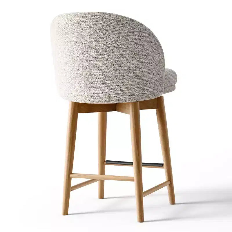Ensemble de 2 tabourets de comptoir pivotants modernes avec siège rembourré, chaises d'îlot de cuisine ou de bar à domicile rotatives à 360° avec pieds en bois massif-Panipeachy