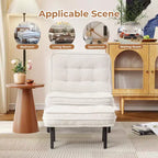 Fauteuil d'appoint Bestier avec dossier réglable, fauteuil de salon capitonné avec pouf, fauteuil inclinable rembourré pour salle de lecture