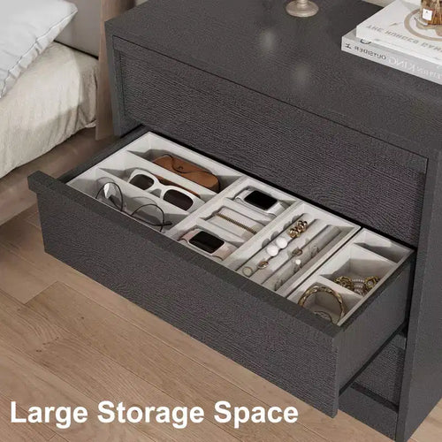 Table de chevet à 4 tiroirs, table de chevet de 99 cm de haut avec grand espace de rangement, table d'appoint étroite anti-basculement pour chambre à coucher, salon, entrée