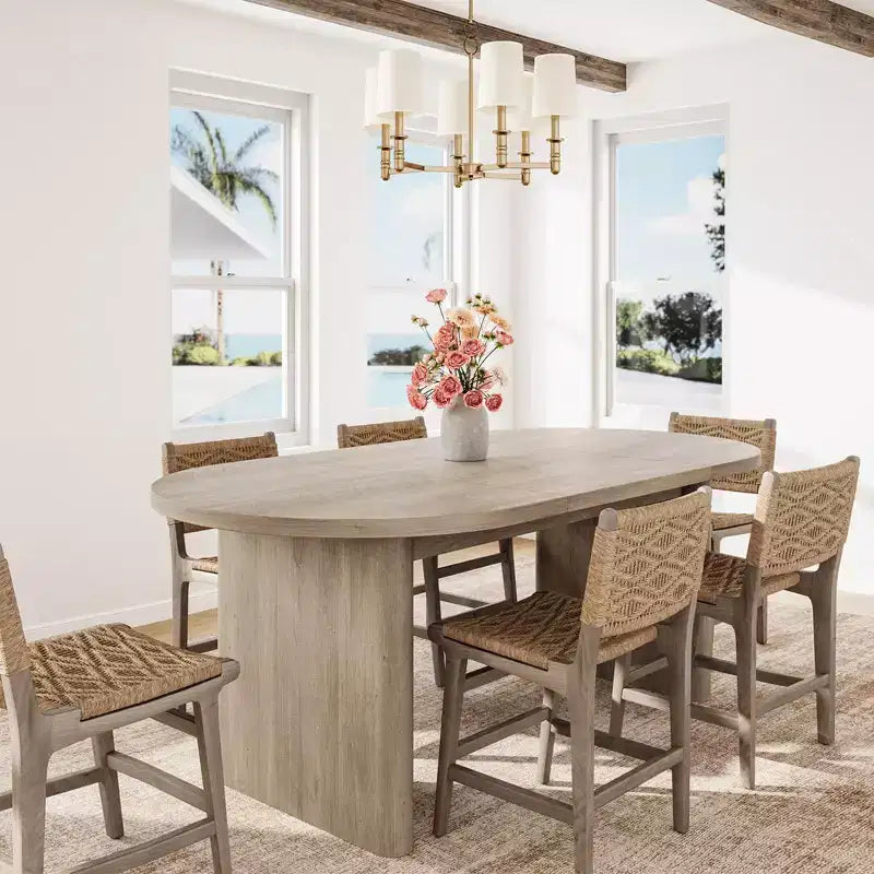 COZONY Oval Dining Table, Farmhouse Kitchen Table with Sturdy Wooden Base, Large Dining Table for Kitchen Living Room Office