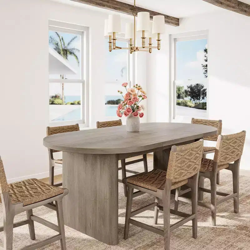 COZONY Oval Dining Table, Farmhouse Kitchen Table with Sturdy Wooden Base, Large Dining Table for Kitchen Living Room Office