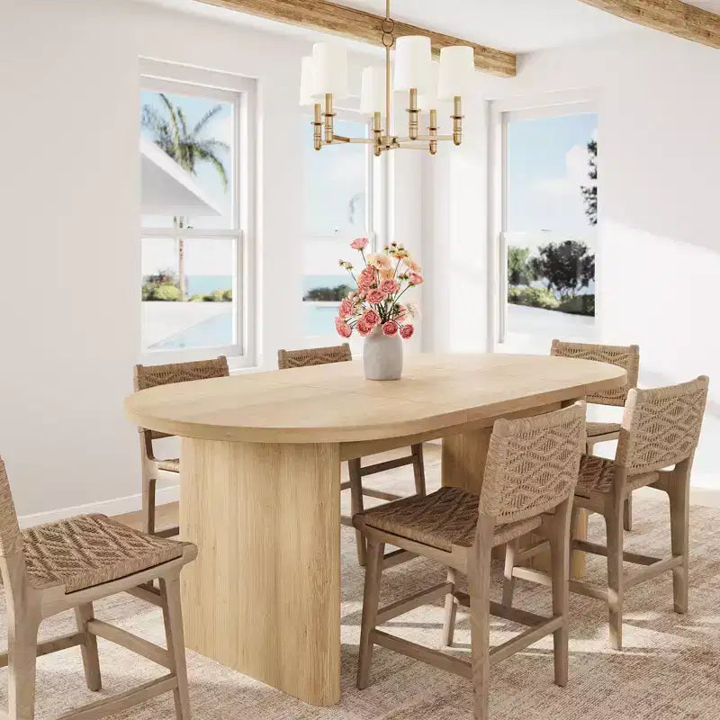 COZONY Oval Dining Table, Farmhouse Kitchen Table with Sturdy Wooden Base, Large Dining Table for Kitchen Living Room Office