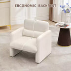 Fauteuil d'appoint moderne avec accoudoirs, canapé simple rembourré en chenille douce, chaise longue de lecture confortable avec oreiller lombaire pour salon, chambre à coucher
