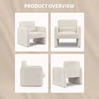 Fauteuil d'appoint moderne avec accoudoirs, canapé simple rembourré en chenille douce, chaise longue de lecture confortable avec oreiller lombaire pour salon, chambre à coucher
